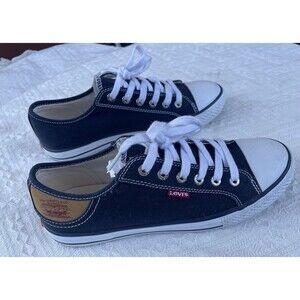Women's Men's Levi's Canvas Sneaker Logo Shoes Black Size 9